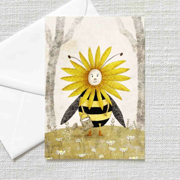 Ansichtkaart Zonnebloem Bij