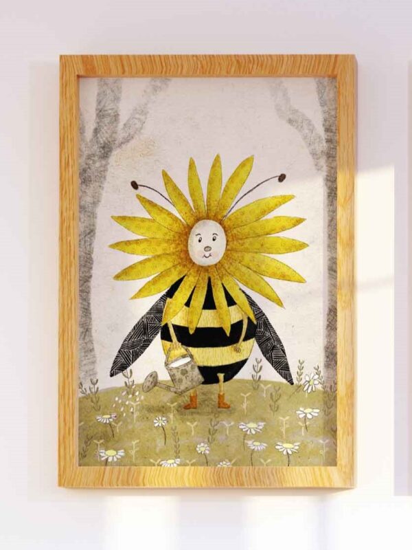 A5 print - Zonnebloem bij - Afbeelding 2