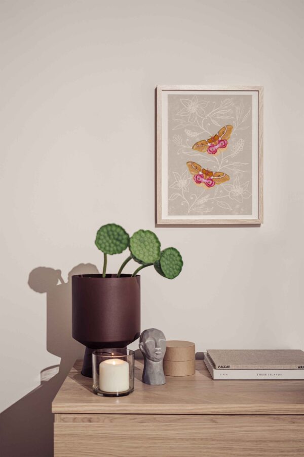 A5 print - oranje vlinders met bloem - Afbeelding 3