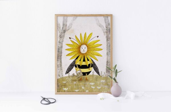 A5 print - Zonnebloem bij