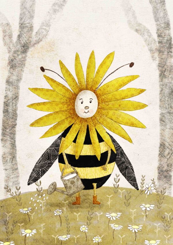 A5 print - Zonnebloem bij - Afbeelding 3